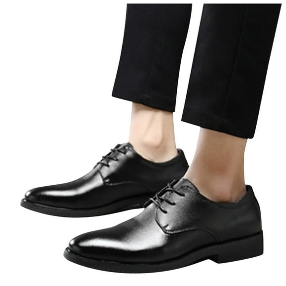 Dakaela Men's Formal Oxfords Classic Modern Wingtip Lace up Dress Shoes Slip on Walking Sneakers Black 8