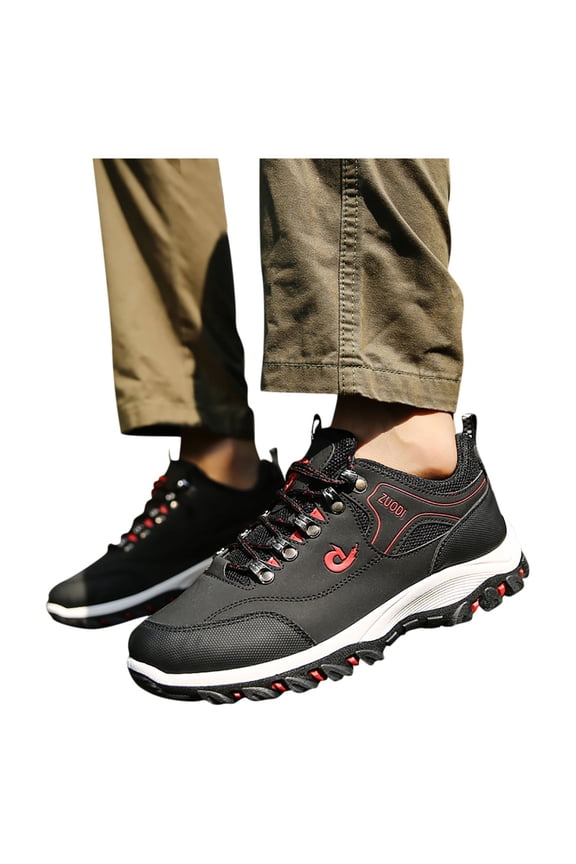 Men's Hiking Shoes Waterproof Anti Slip Ankle Boots Hike Trekking Trails Running Oxfords Black 8.5