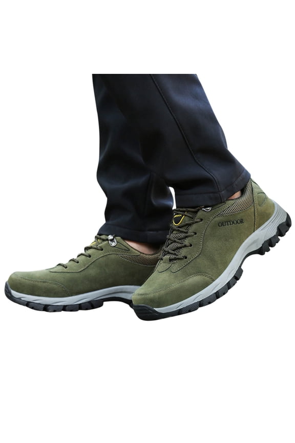Men's Low Top Hiking Shoes Waterproof Anti Slip Running Sneakers for Trailing Camping Green 10.5