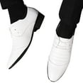 thumbnail image 1 of Dakaela Men's Oxfords Business Formal Derby Dress Shoes Low Heel Fashion Sneakers Slip on Loafers White 10.5, 1 of 6