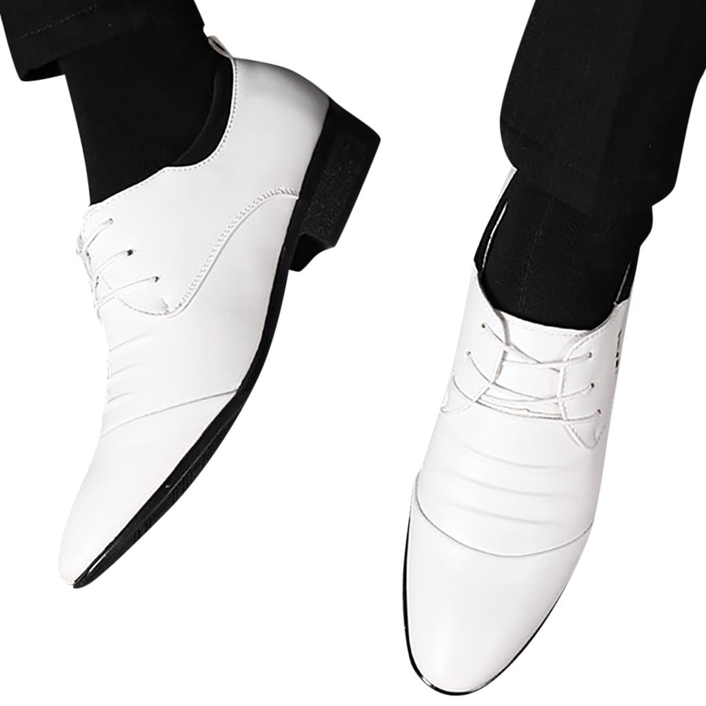 Dakaela Men's Oxfords Business Formal Derby Dress Shoes Low Heel Fashion Sneakers Slip on Loafers White 9.5 Dakaela Men's Oxfords Business Formal Derby Dress Shoes Low Heel Fashion Sneakers Slip on Loafers White 9.5