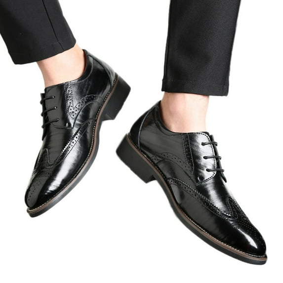 Dakaela Men's Oxfords Plain Toe Business Dress Shoes Classic Formal Derby Loafers Slip on Shoes