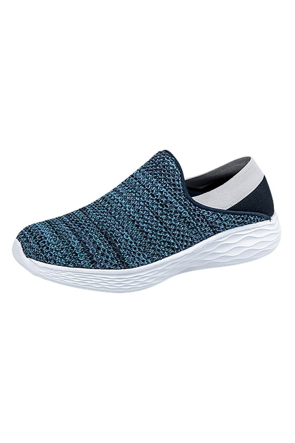 Men's Running Shoes Casual Slip on Walking Tennis Sneakers Breathable Mesh Sport Mules Blue 9.5