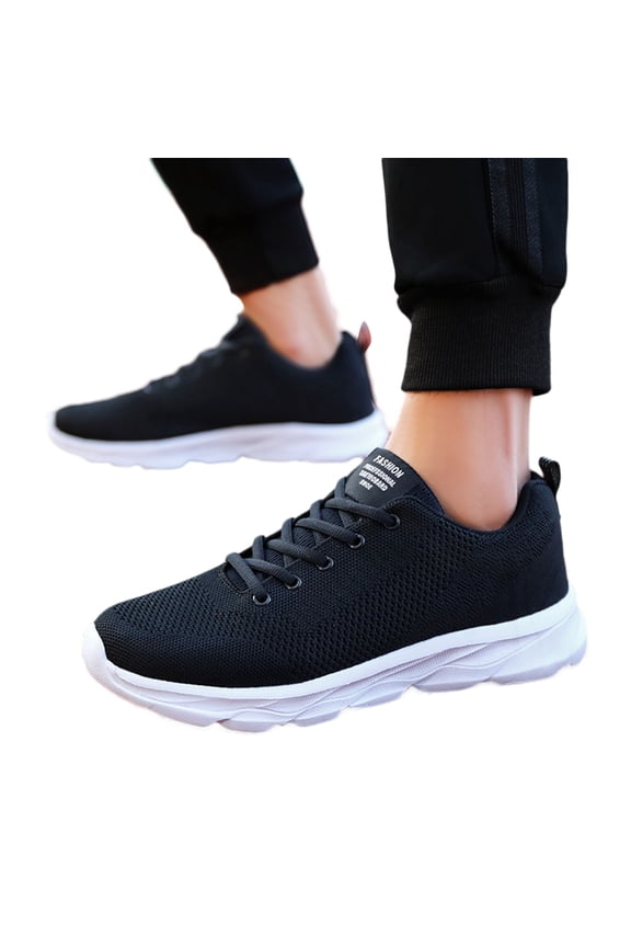 Men's Shoes Running Road Walking Sneakers Breathable Sports Workout Gym Tennis Shoes White 10