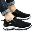 thumbnail image 1 of Dakaela Men's Slip on Hiking Shoes Waterproof Orthopedic Walking Loafers Arch Support Sneakers Black 11, 1 of 4