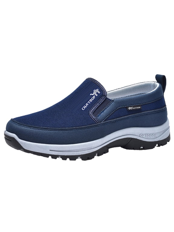 Men's Slip on Loafer Walking Shoes Athletic Waterproof Sneakers Outdoor Work Loafers Blue 9.5
