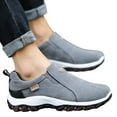 thumbnail image 1 of Dakaela Men's Slip on Loafer Walking Shoes Leather Wide Hiking Sneakers Trekking Casual Shoes Grey 10.5, 1 of 5