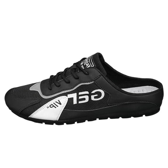 Dakaela Men's Slip on Mule Sneakers Backless Running Walking Tennis Shoes Half Drag Casual Sport Slippers