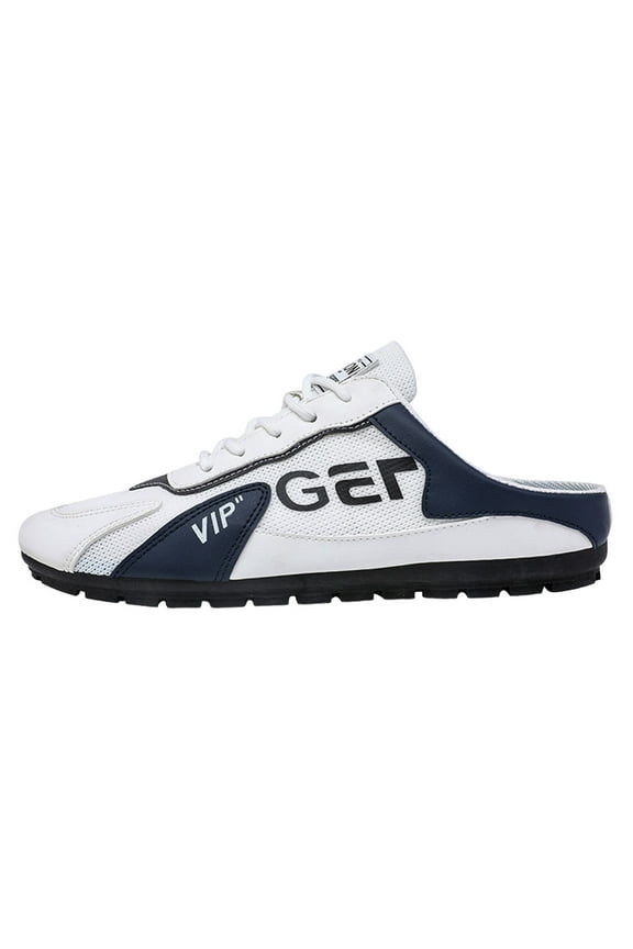 Men's Slip on Mule Sneakers Closed Toe Backless Walking Loafers Half Drag Casual Outdoor Slippers