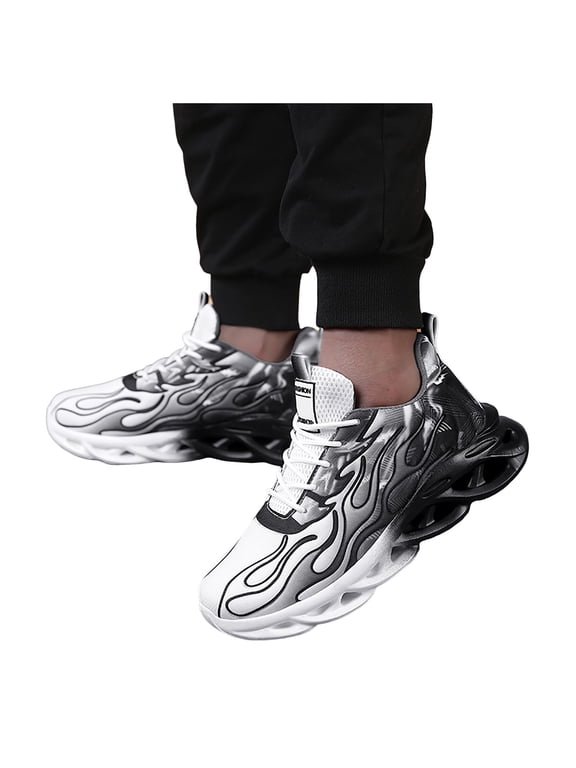 Men's Walking Running Shoes Non Slip Fashion Sneakers Athletic Sport Basketball Shoes Black 6