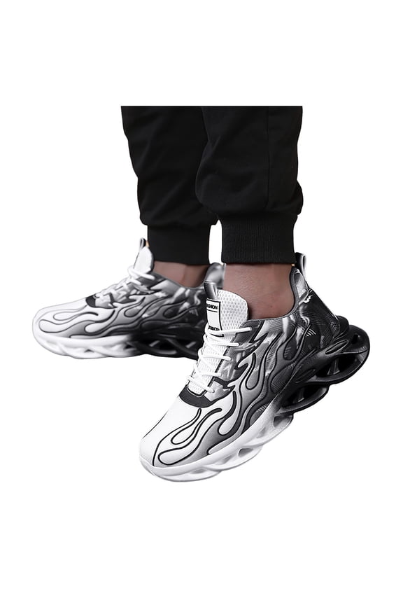 Men's Walking Running Shoes Non Slip Fashion Sneakers Athletic Sport Basketball Shoes Black 7