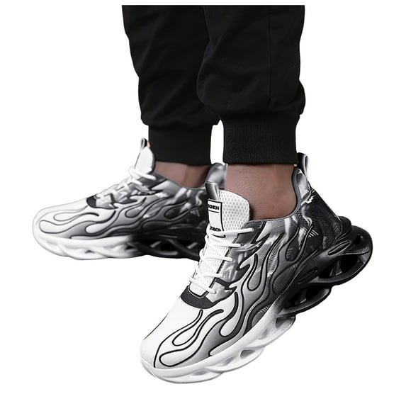 Dakaela Men's Walking Running Shoes Non Slip Fashion Sneakers Athletic Sport Basketball Shoes Black 9.5