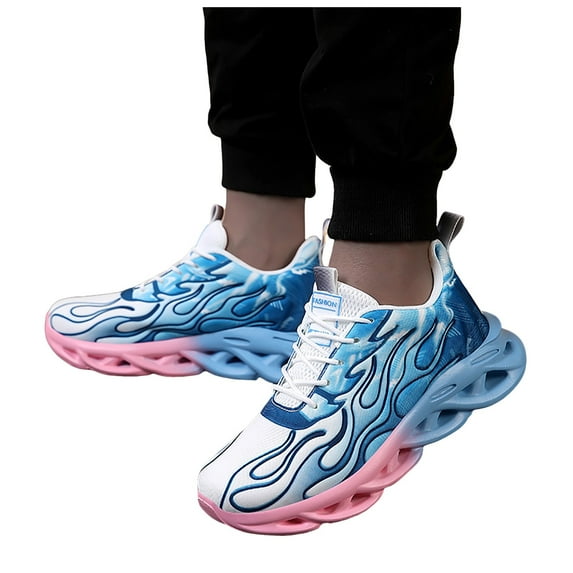 Dakaela Men's Walking Running Shoes Non Slip Fashion Sneakers Athletic Sport Basketball Shoes Blue 6.5