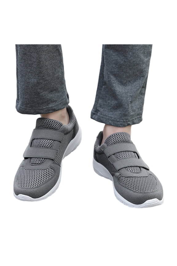 Men's Walking Shoes Casual Slip on Tennis Gym Running Sneakers Soft Sole Mesh Flats Grey 10