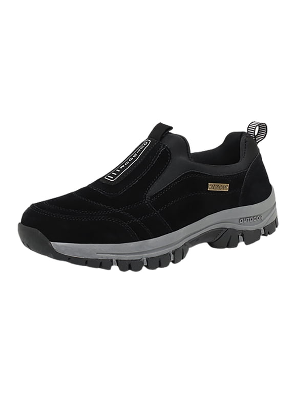 Men's Waterproof Hiking Shoes Comfortable Orthopedic Walking Slip on Sneakers Wide Casual Loafers