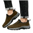 thumbnail image 1 of Dakaela Men's Wide Hiking Shoes Slip on Walking Loafers Waterproof Trekking Running Sneakers Brown 8.5, 1 of 7
