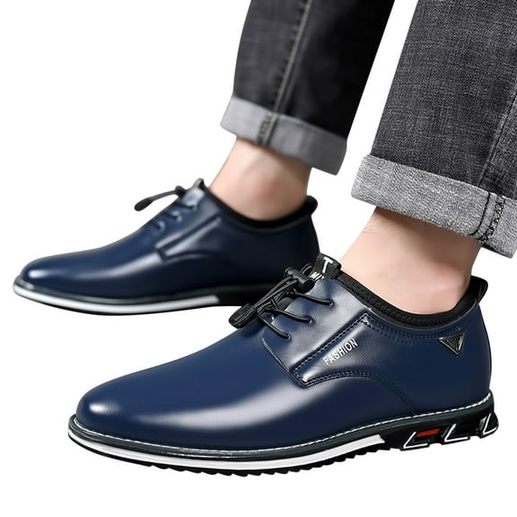 Dakaela Mens Dress Shoes Casual Business Oxfords Derby Sneakers Orthopedic Leather Lace up Loafers Flats
