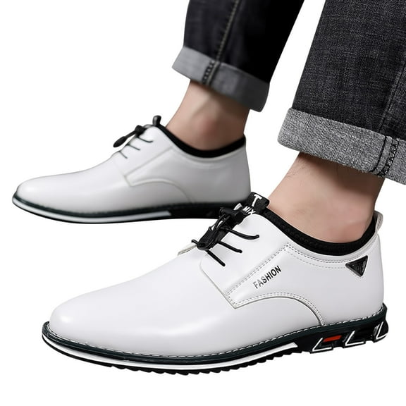 Dakaela Mens Dress Shoes Casual Business Oxfords Derby Sneakers Orthopedic Leather Lace up Loafers Flats