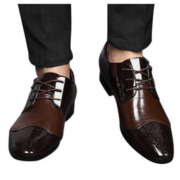 Dakaela Mens Dress Shoes Formal Classic Slip on Oxfords Casual Business Tuxedo Work Loafers Brown 12.5