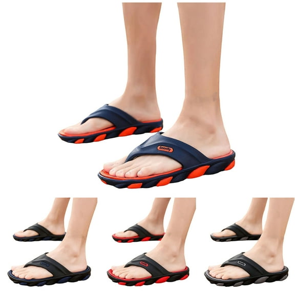 Dakaela Mens Flip Flops Non Slip Bathroom Shower Shoes Waterproof Indoor Outdoor Beach Thong Sandals Blue 10