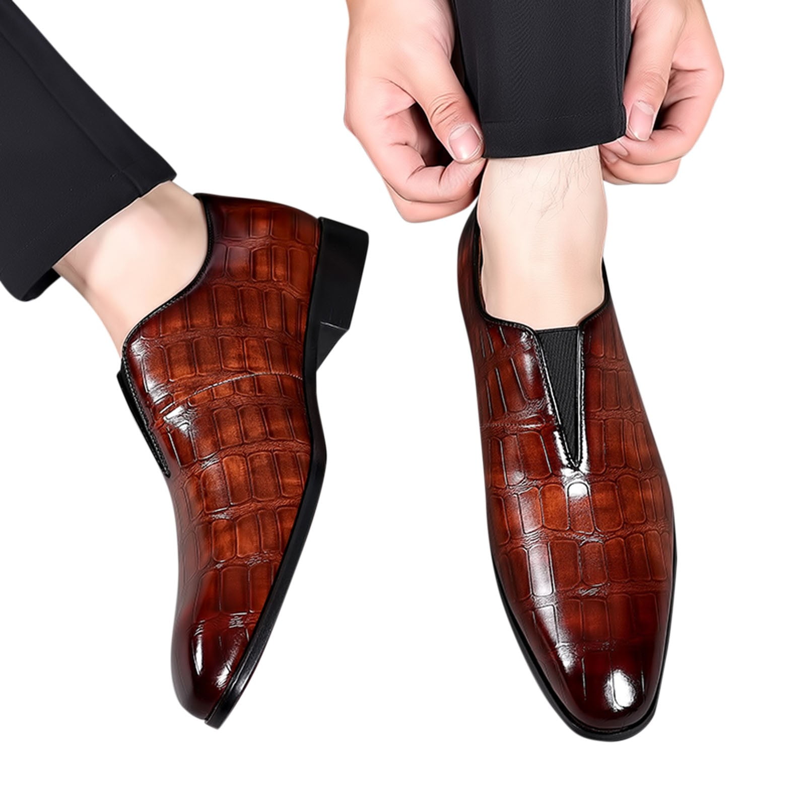 Dakaela Mens Hands Free Oxfords Slip on Business Formal 