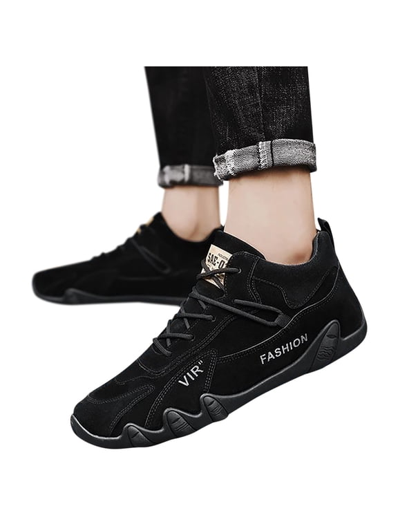 Mens Hiking Running Sneakers Suede Workout Walking Tennis Shoes Casual Sport Jogging Flats