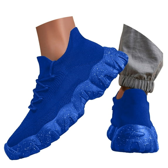 Dakaela Mens Non Slip Walking Sneakers Breathable Athletic Gym Workout Tennis Running Shoes Blue 8