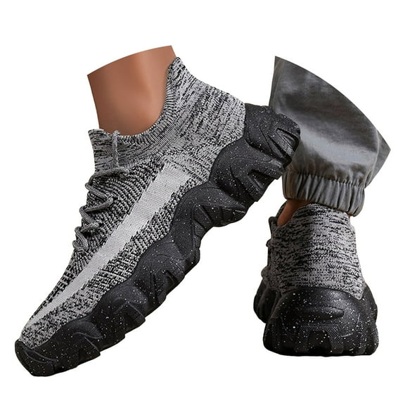 Dakaela Mens Non Slip Walking Sneakers Breathable Athletic Gym Workout Tennis Running Shoes Grey 9