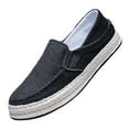 thumbnail image 1 of Dakaela Mens Slip on Deck Shoes Casual Canvas Loafers Espadrilles Walking Boat Flat Sneakers Black 8.5, 1 of 7