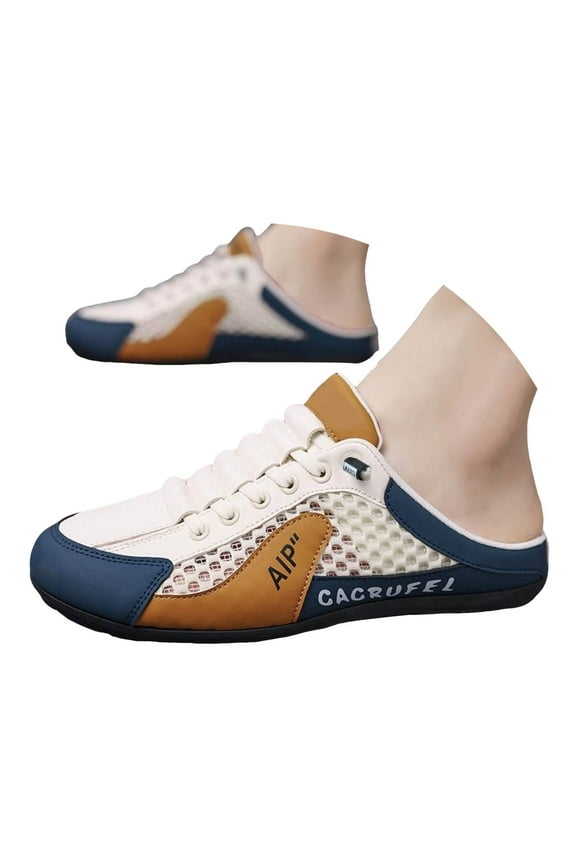 Mens Slip on Mule Sneakers Low Top Casual Sports Shoes Half Drag Mesh Walking Slides Sizes 8-12