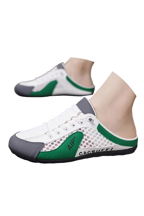 Mens Slip on Mule Sneakers Low Top Casual Sports Shoes Half Drag Mesh Walking Slides Sizes 8-12