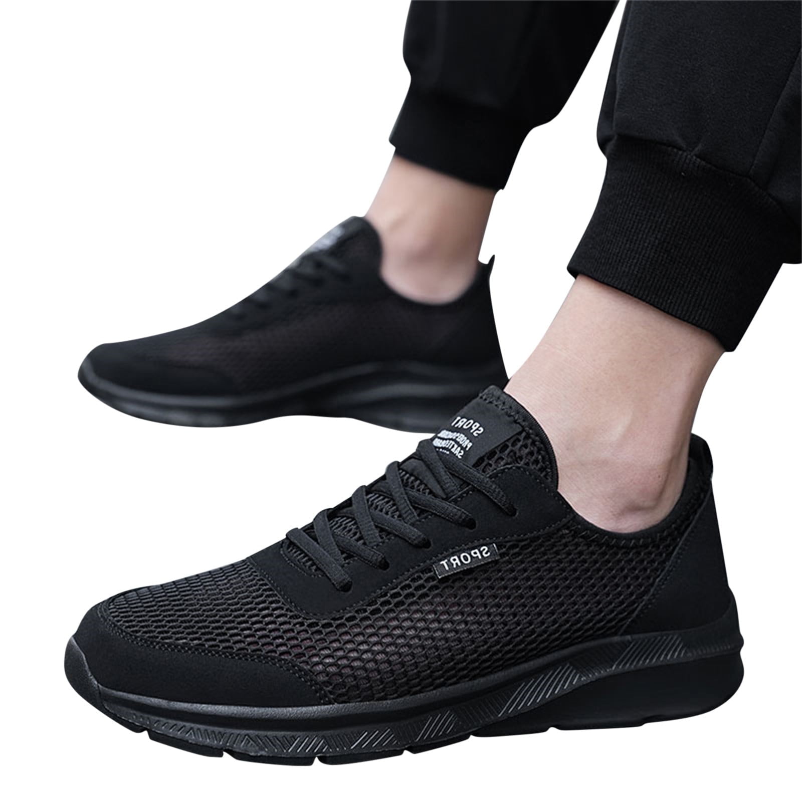 Dakaela Mens Slip on Running Shoes Lightweight Walking Fashion Sneakers Mesh Workout Casual Sneaker