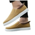 thumbnail image 1 of Dakaela Mens Slip on Sneakers Canvas Casual Dressy Work Loafers Low Top Walking Flats Shoes Khaki 11, 1 of 8