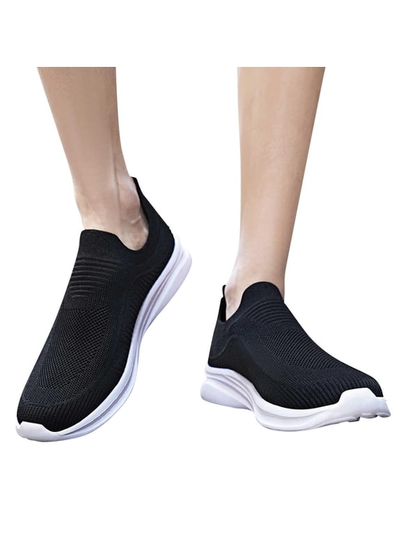 Mens Walking Shoes Slip on Lightweight Running Workout Athletic Tennis Shoe Gym Sneakers