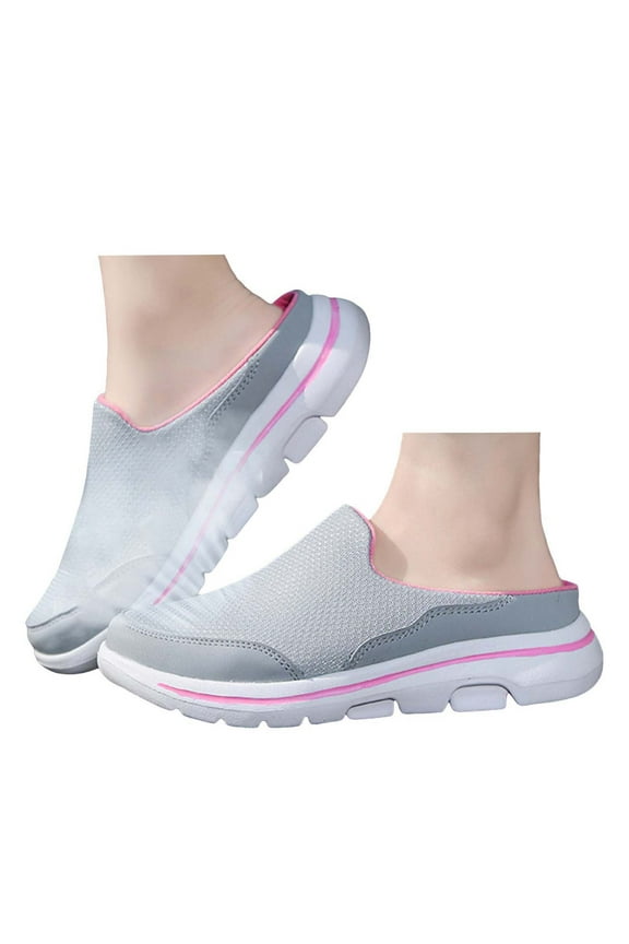 Mules for Women Arch Support Slip on Backless Sneakers Orthopedic Clogs Walking Shoes Pink 9