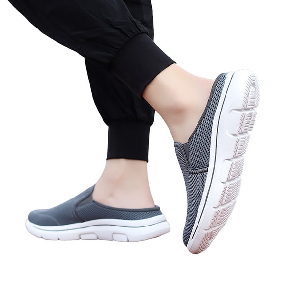 Dakaela Mules for Women Lightweight Slip on Sneakers Knit Mesh Open Back Walking Running Tennis Flats