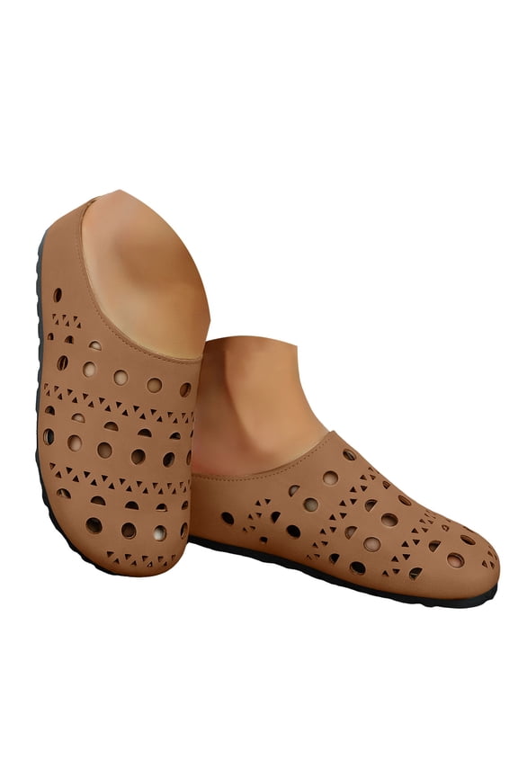 Mules for Women Slip on Clogs Slide Sandals Closed Toe Arch Support Cutout Walking Flat Shoes