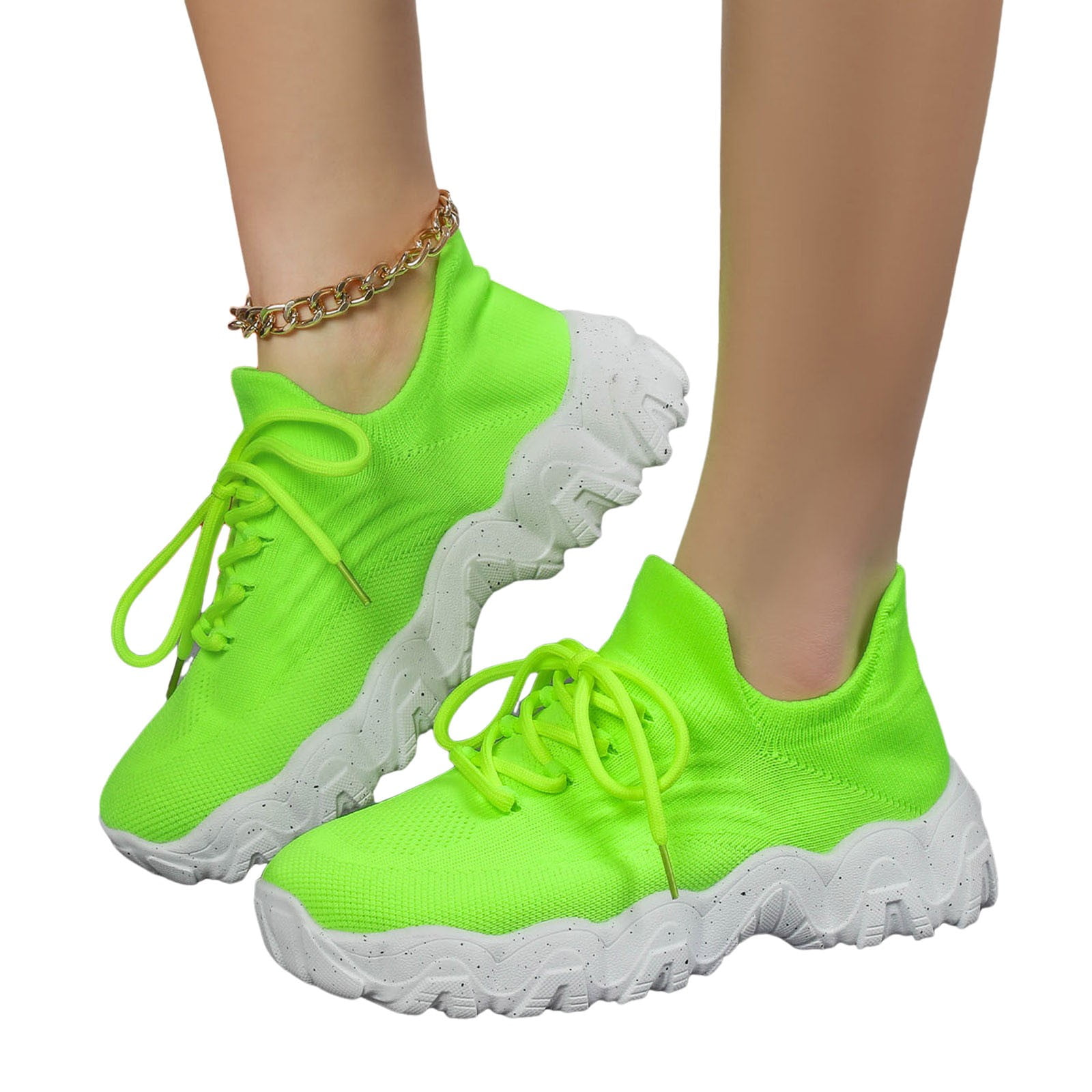 Dakaela Nurse Shoes for Women Classic Mesh Breathable Lightweight Non Slip Orthopedic Sneakers Green 7.5
