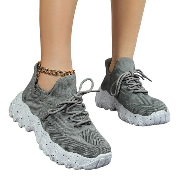 Dakaela Nurse Shoes for Women Classic Mesh Breathable Lightweight Non Slip Orthopedic Sneakers Grey 7.5