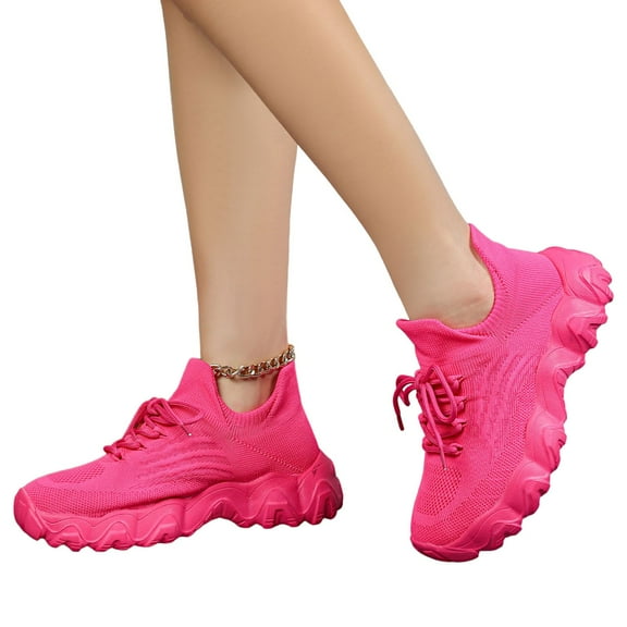 Dakaela Nurse Shoes for Women Classic Mesh Breathable Lightweight Non Slip Orthopedic Sneakers Pink 5.5