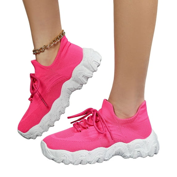 Dakaela Nurse Shoes for Women Classic Mesh Breathable Lightweight Non Slip Orthopedic Sneakers Pink 9.5