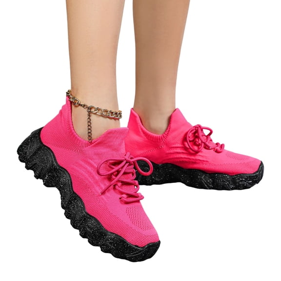 Dakaela Nurse Shoes for Women Classic Mesh Breathable Lightweight Non Slip Orthopedic Sneakers Pink 9