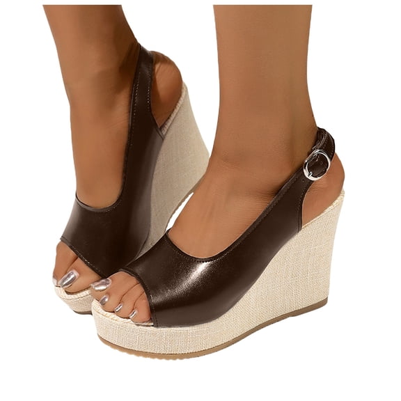 Dakaela Orthopedic Platform Wedge Sandals for Women 2025 Leather Arch Support Casual Slip on Shoes