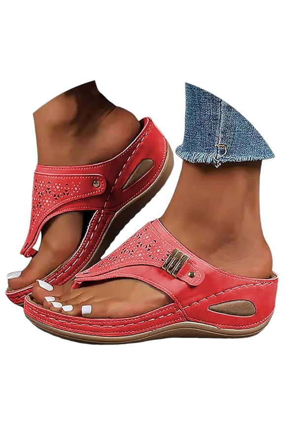Orthopedic Sandals for Women 2025 Arch Support Wedge Flip Flops Summer Platform Walking Slides