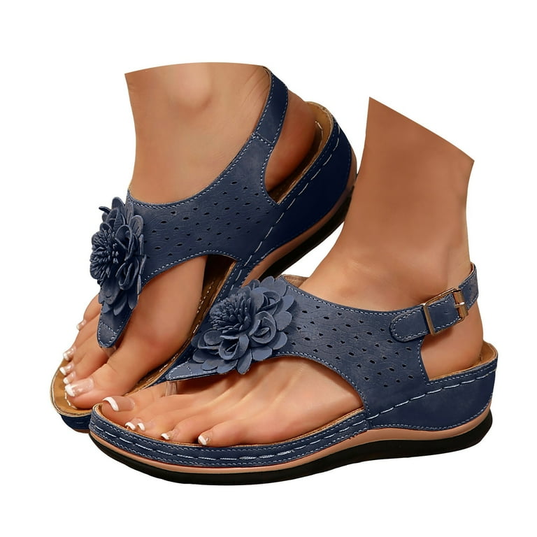Dakaela Orthopedic Sandals for Women Arch Support Wedge Flip Flops