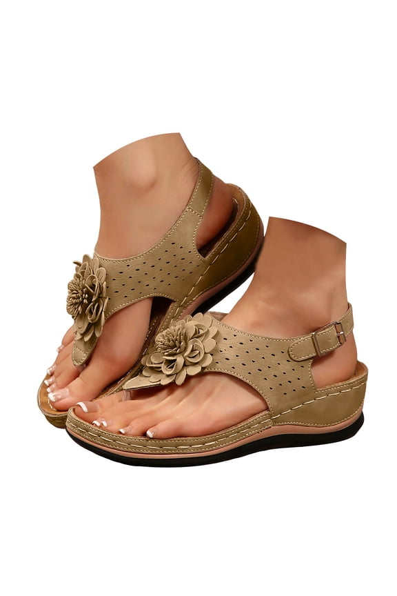 Orthopedic Sandals for Women Arch Support Wedge Flip Flops 2025 Summer Shoes with Back Strap