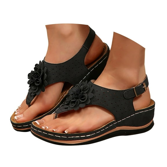 Dakaela Orthopedic Sandals for Women Arch Support Wedge Flip Flops 2025 Summer Shoes with Back Strap