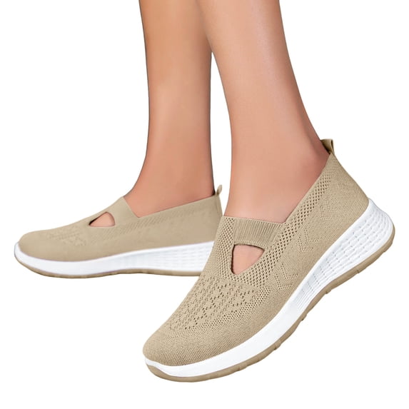 Dakaela Orthopedic Shoes for Women 2026 Wide Width Walking Slip on Sneakers Comfortable Summer Casual Flat Loafers with Arch Support Size 6-9