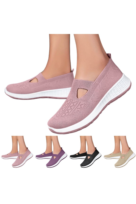 Orthopedic Shoes for Women 2026 Wide Width Walking Slip on Sneakers Comfortable Summer Casual Flat Loafers with Arch Support Size 6-9