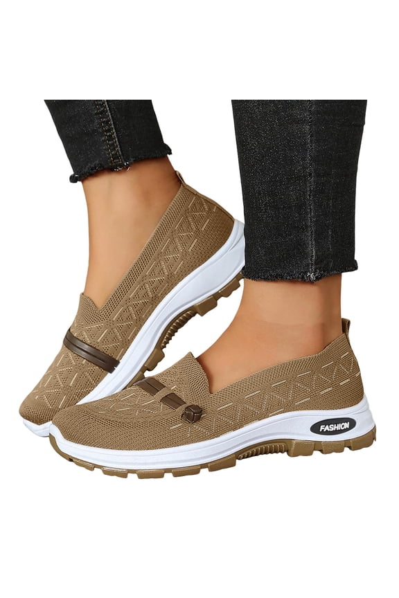 Orthopedic Walking Shoes for Women Orthowalkway Breathable Walking Slip on Sneakers Fashion Arch Support Casual Loafers Size 6-9